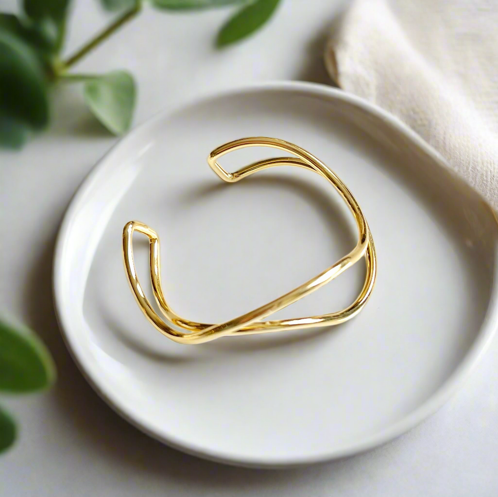 Bracelet jonc double en or