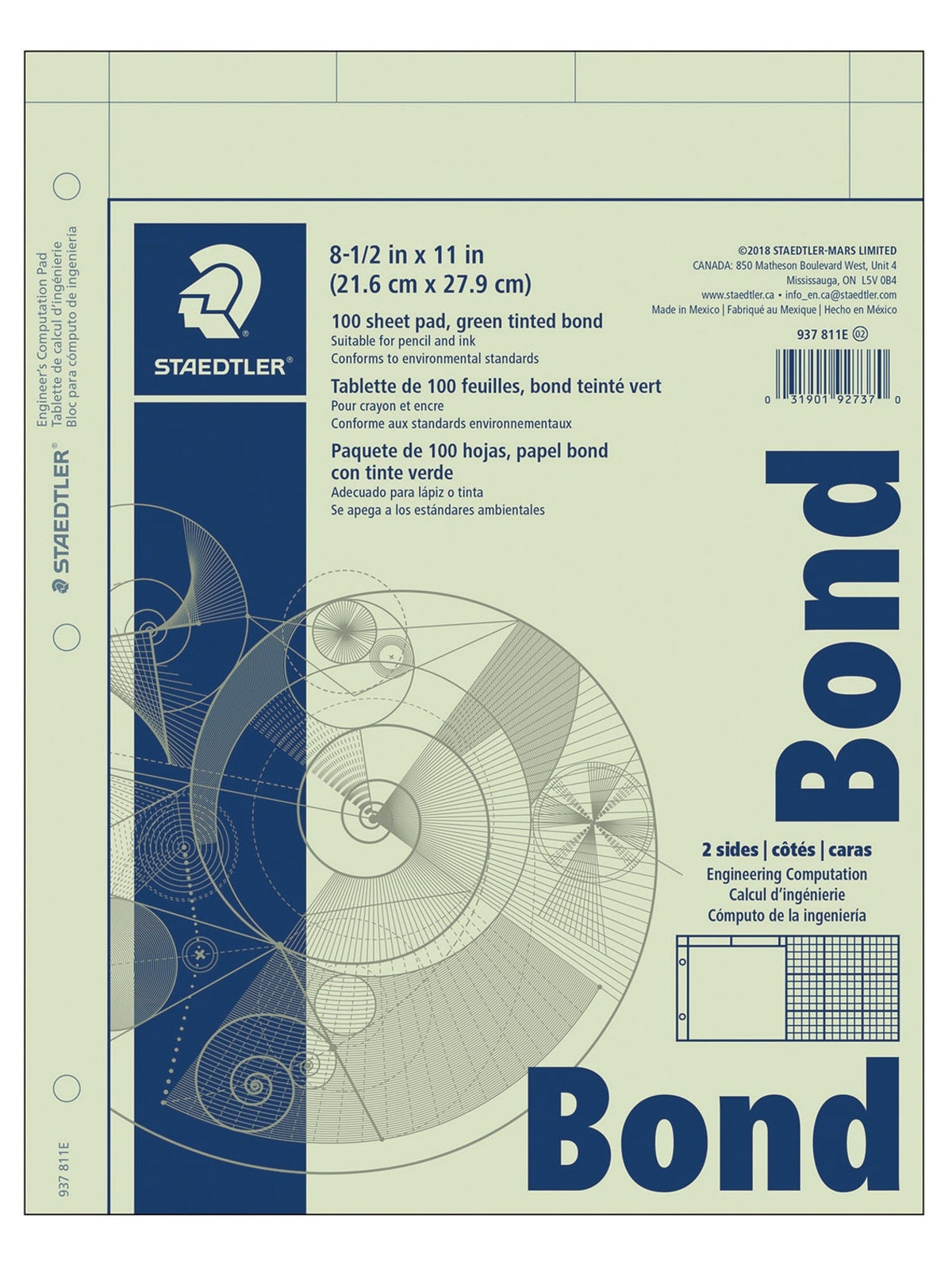 Staedtler-Mars - Bond Paper - Engineer Computation 5x5 Grid - 8.5x11"