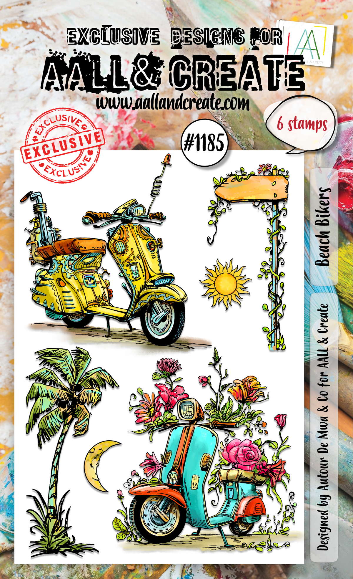 AALL and Create - Set de tampons A6 - Motards de la Plage