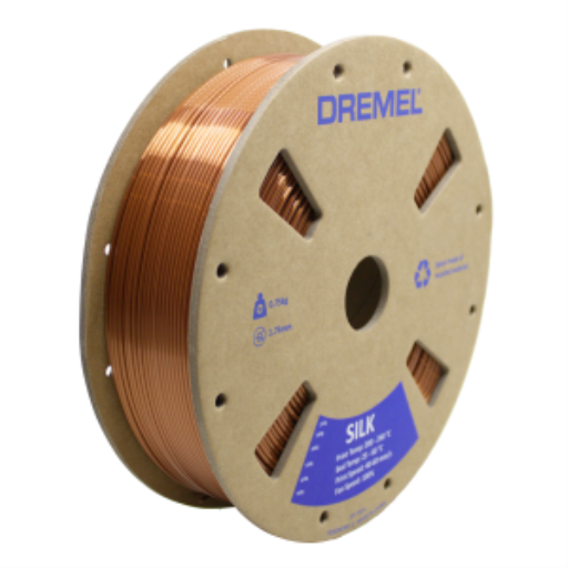 Bobine de filament 3D PLA Soie, diamètre 1,75 mm, Cuivre 0,75 kg