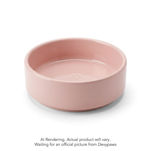 Gamelle en céramique rose poudré pour chien - 20 cm