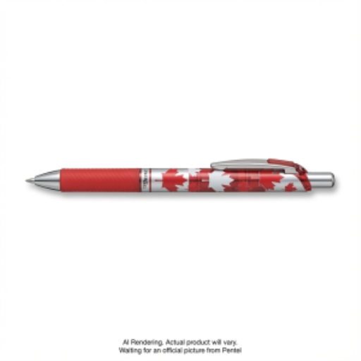EnerGel Canadian Barrel Design 2, Liquid Gel Pen, (0.7mm) Metal Tip, Black Ink, Barrel Design 2