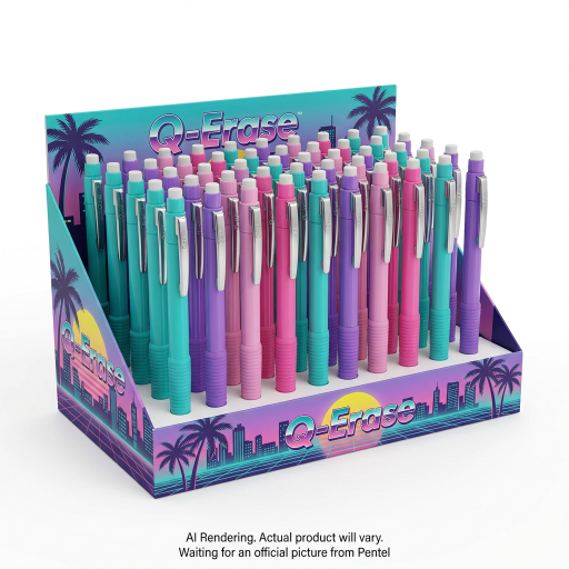 Pentel Q-Erase 0.7mm Mechanical Pencil 4DZ Display – Citypop Theme