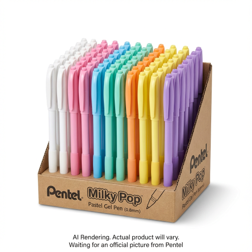 Stylo gel Milky Pop Pastel (0,8 mm) Présentoir assorti, 84 pièces