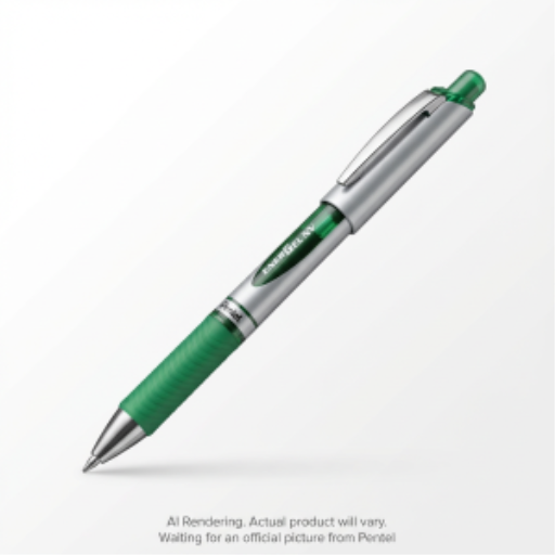 EnerGel Liquid Gel Pen, (0.7mm) Metal Tip, Capped, Green Ink