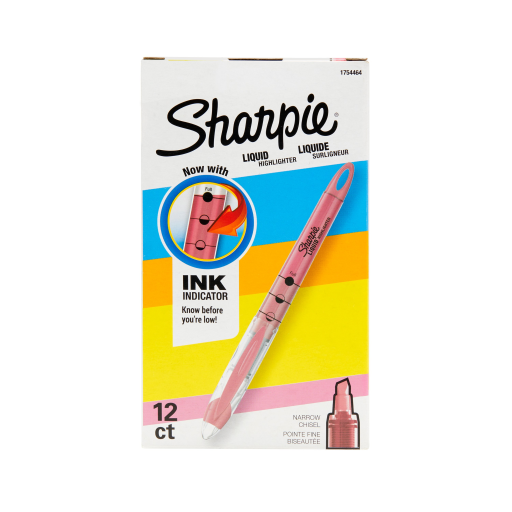 Sharpie Liquid Highlighter, Chisel Tip, Pink, 1 Unit