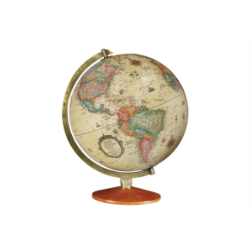 Odessa 12"/30Cm Diameter Antique Ocean Illuminated Desk Globe (English)