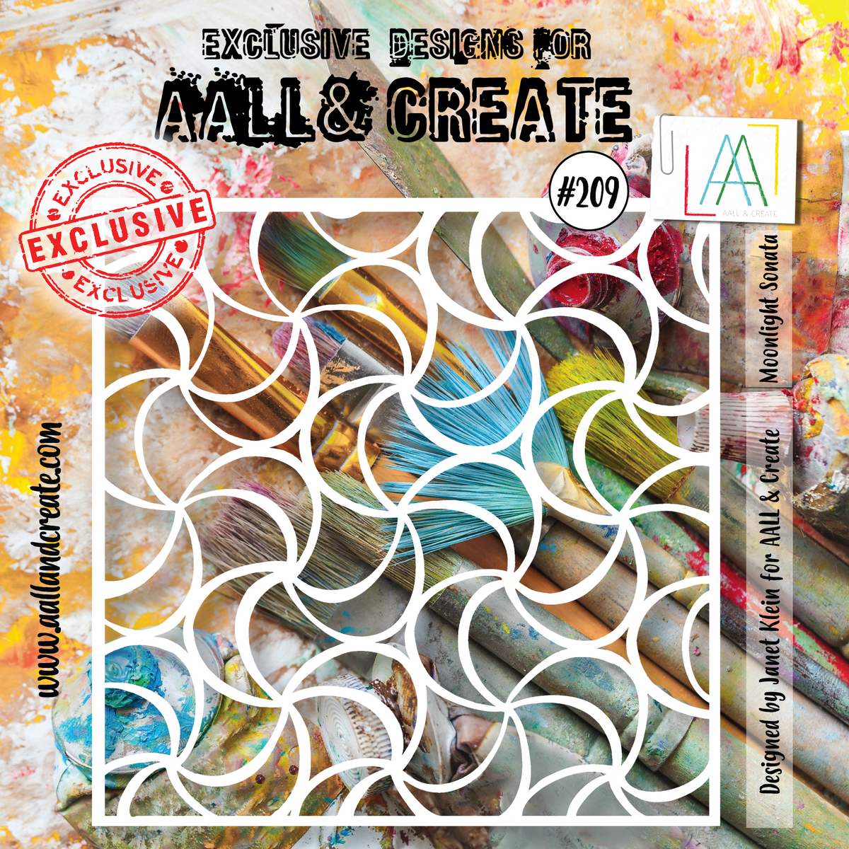 Pochoir 6"x6" AALL and Create - 209 - Sonate au clair de lune