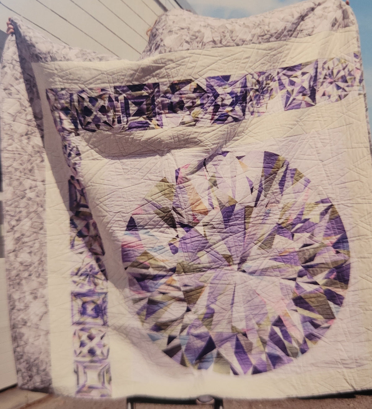 Échantillon en magasin - Plaid de genoux - Bijou violet et vert