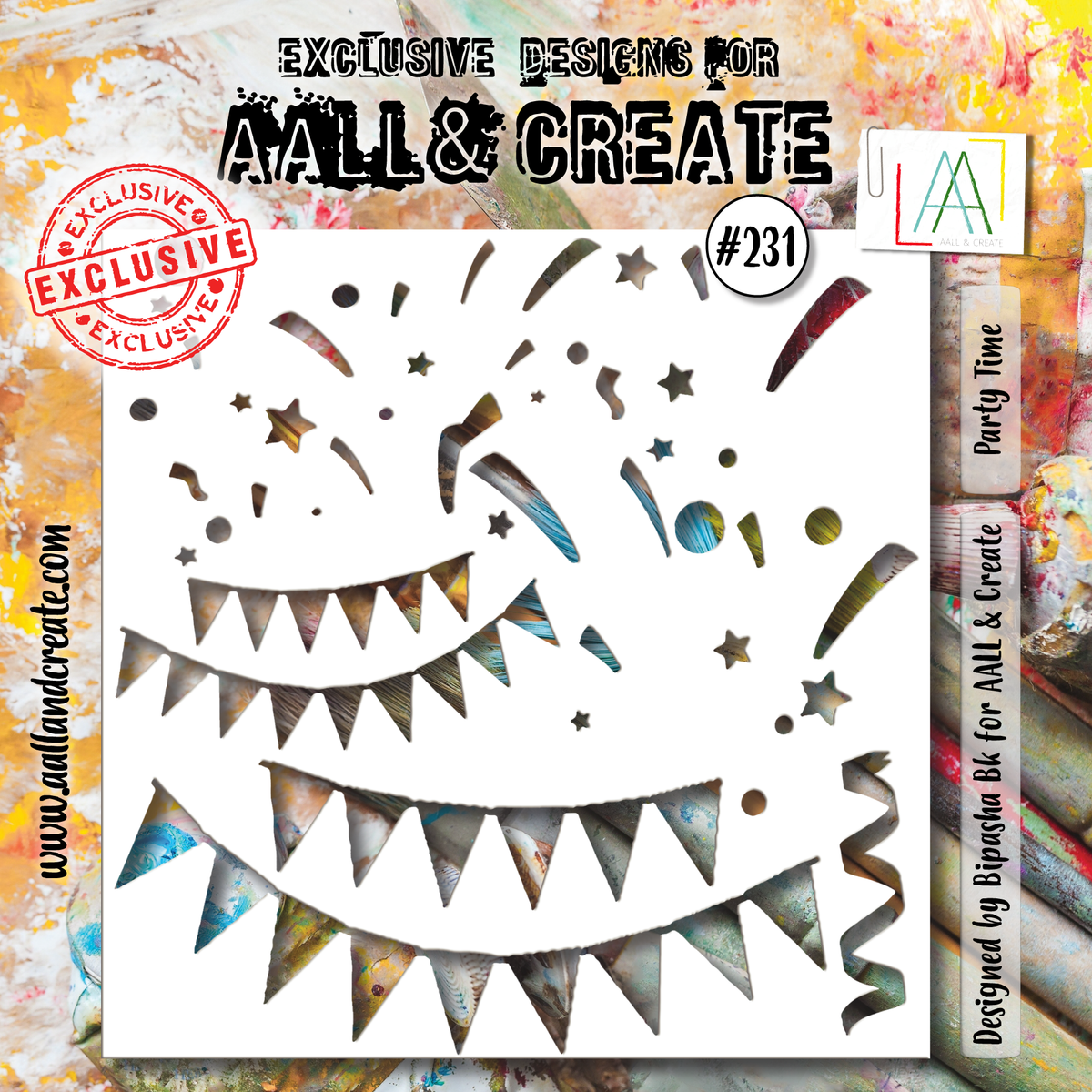 AALL and Create - Pochoir 15x15 cm - L'heure de la fête