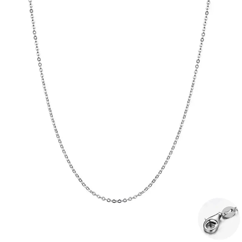 Authentic Gold Color 925 Sterling Silver Basic Cable Chain Necklace - Sca016