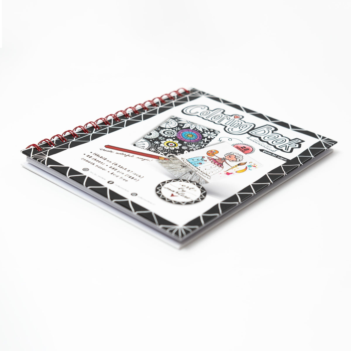 ABM Coloring Book Colorful Magic Art By Marlene 210x148x8mm 20 Sheets