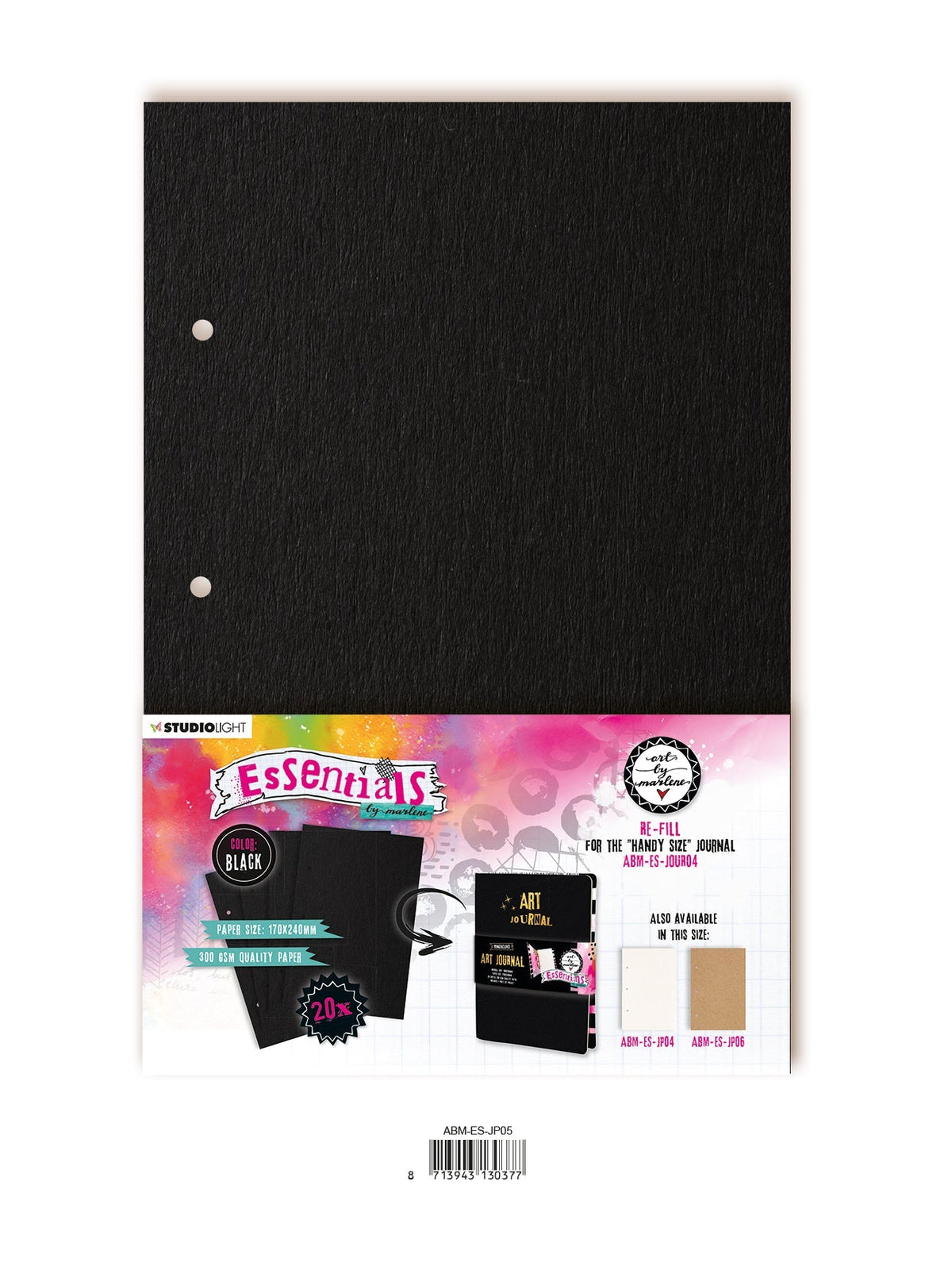 ABM Pages de journal Pour ABM-ES-JOUR04 Black Essentials 170x240x8mm 20 FH nr.05