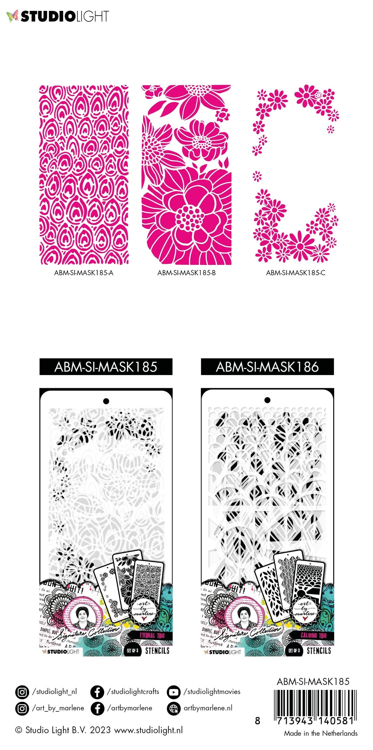 ABM Masque Eternal Trio Collection Signature 110x213x2mm 3 pièces n°185