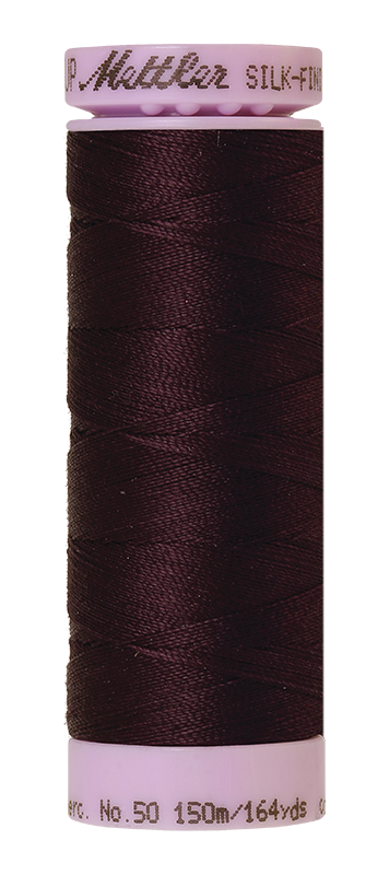 Fil de coton Mettler Silk-finish 50wt, 164 verges/150 m, couleur prune (Plum Perfect)