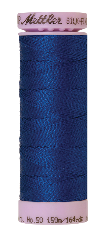 Fil de coton solide Mettler Silk-finish 50wt 164yd/150m Bleu Marine Royal