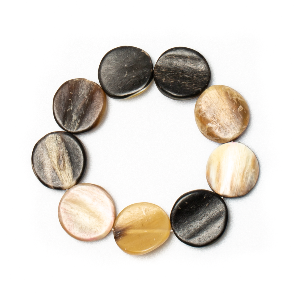 Bracelet simple disque corne