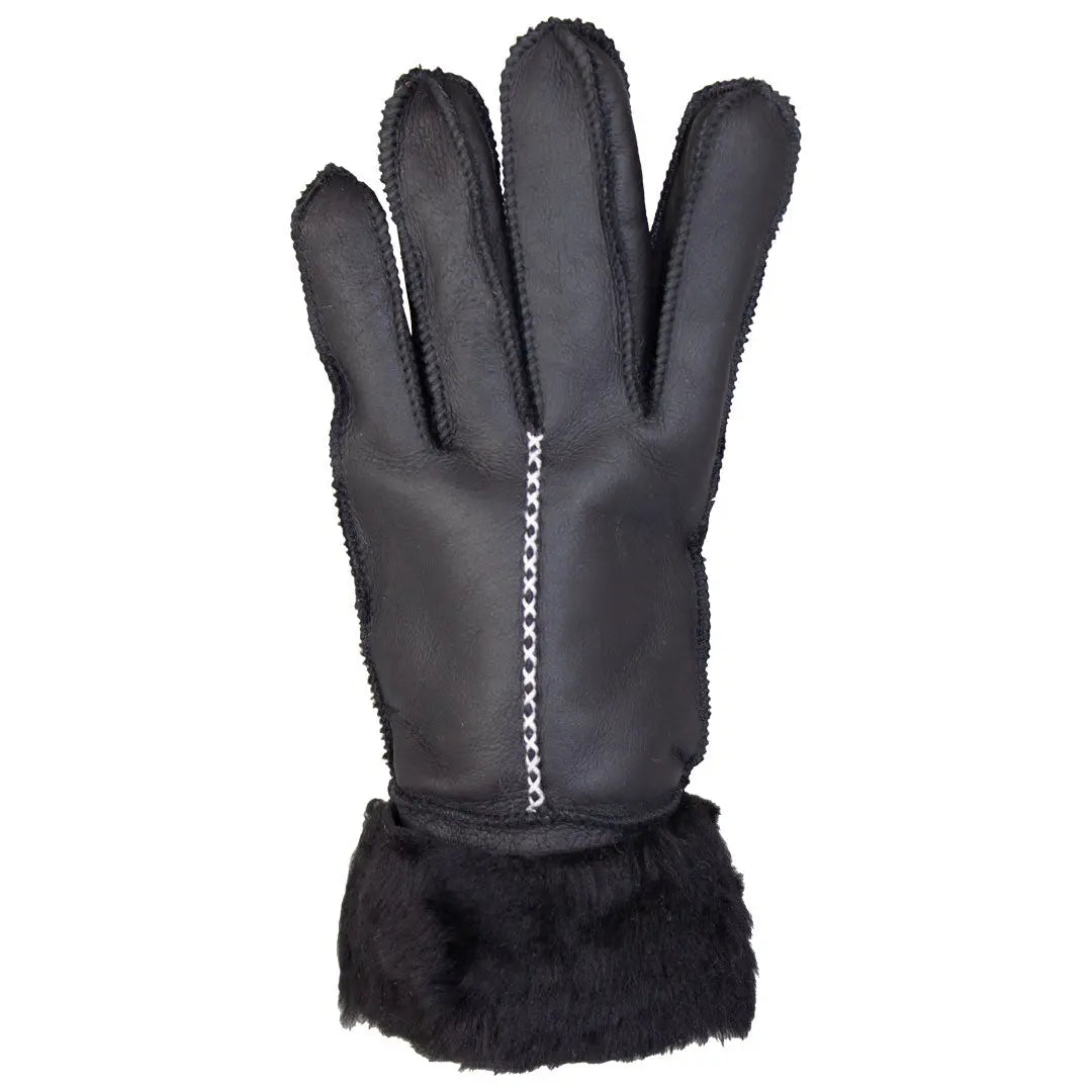Gants femme en peau de mouton mérinos, cousus main, noirs, BOL