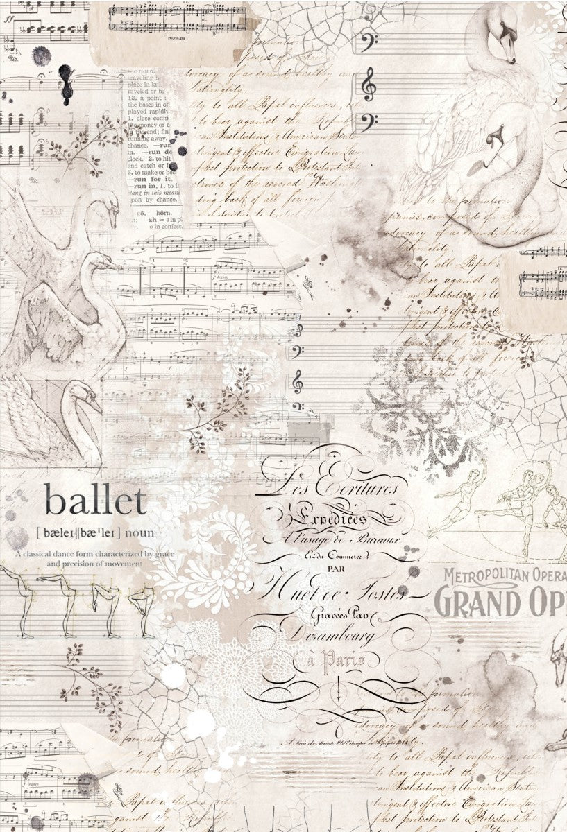 Ciao Bella Papier de Riz A3 Piuma Arabesque - 3 Feuilles