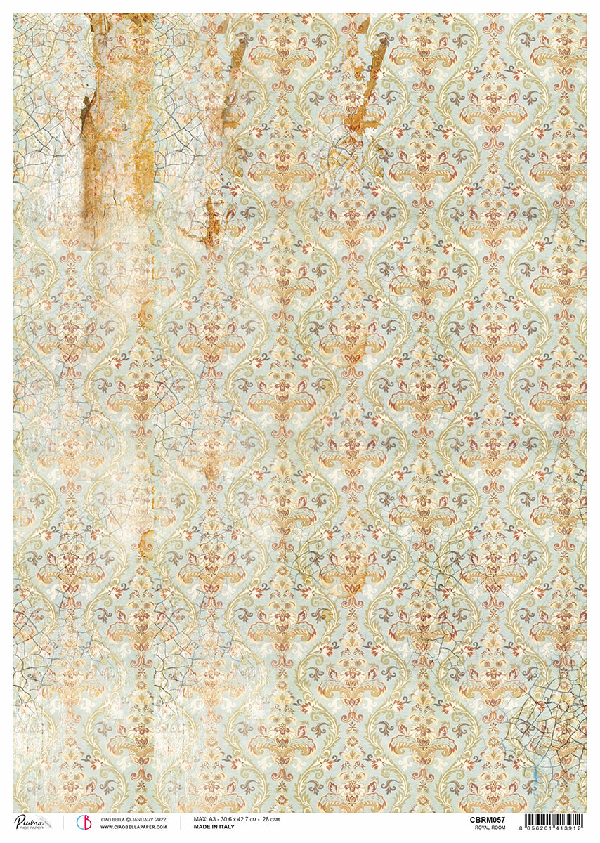 Papier de riz A3 Piuma Royal Room - 3 feuilles