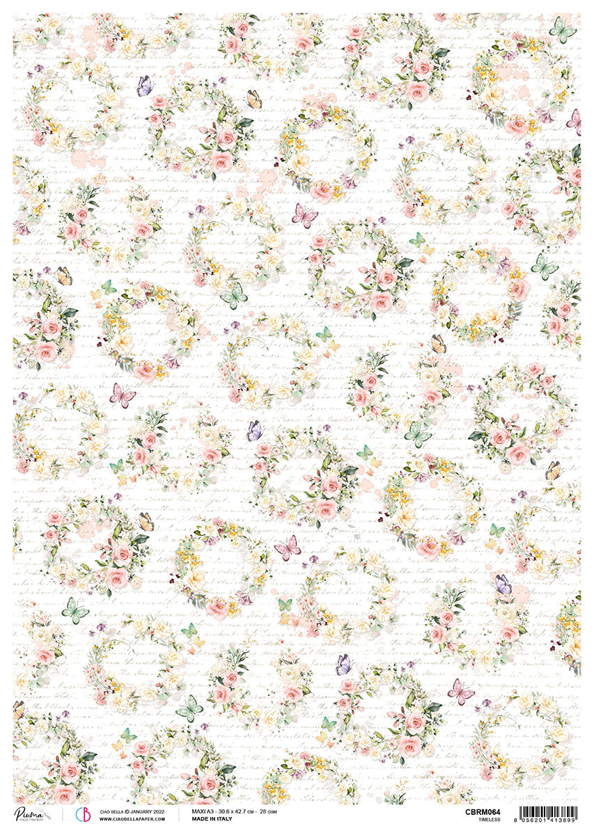 Ciao Bella Papier de Riz A3 Piuma Timeless - 3 feuilles