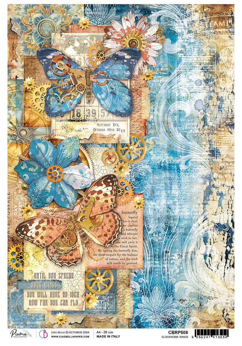 Papier de riz A4 Ailes d'horlogerie