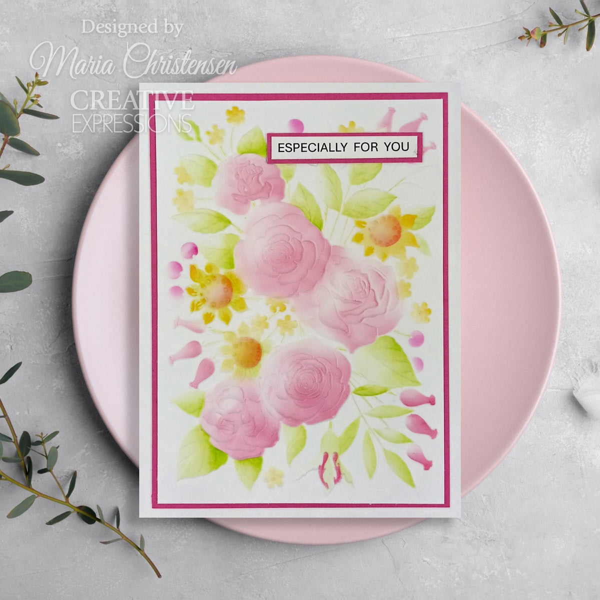 Creative Expressions Pochoir de coloriage compagnon Rose Garden 6 po x 8 po, lot de 2