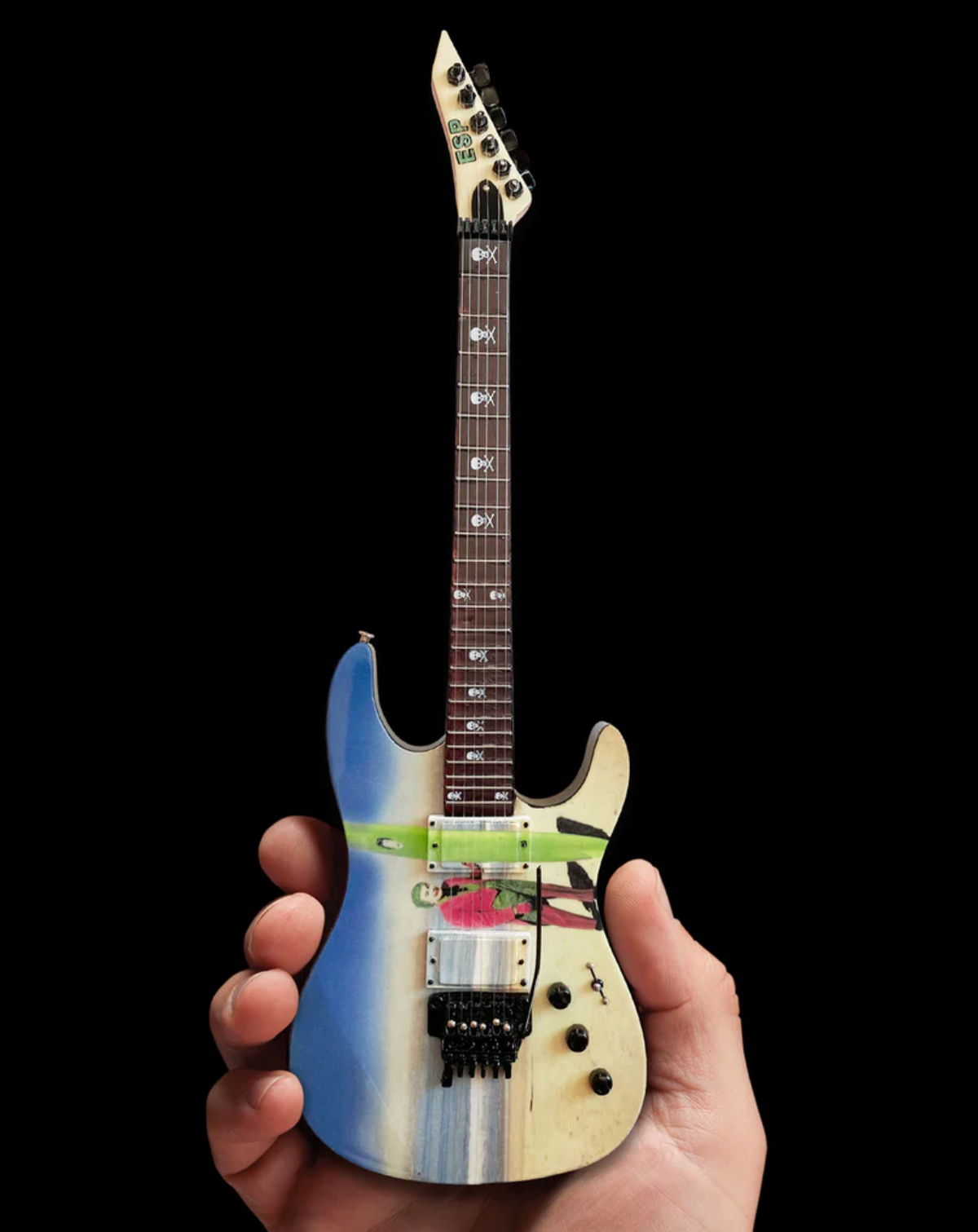 Miniature de guitare Kirk Hammett « Joker Surfs Up » objet de collection