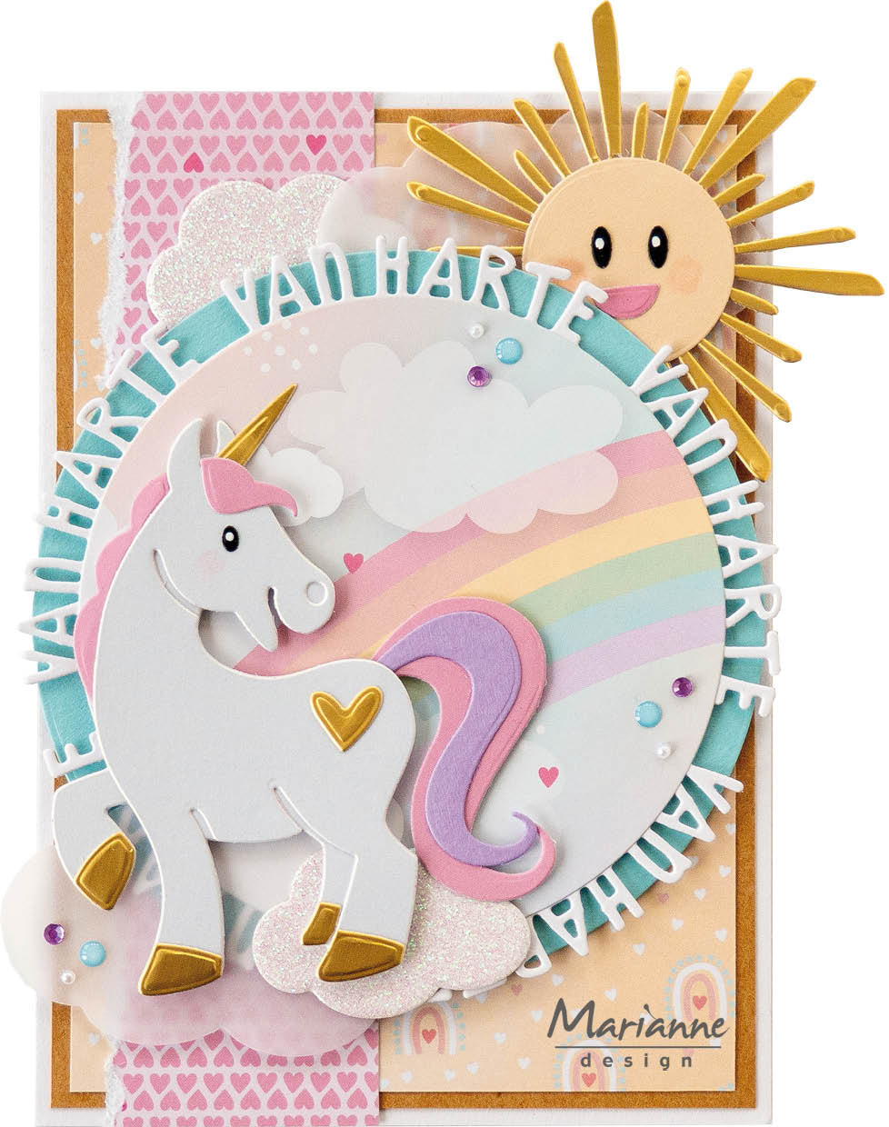 Marianne Design Feuille de découpage A4 - Fonds arc-en-ciel pastel Eline