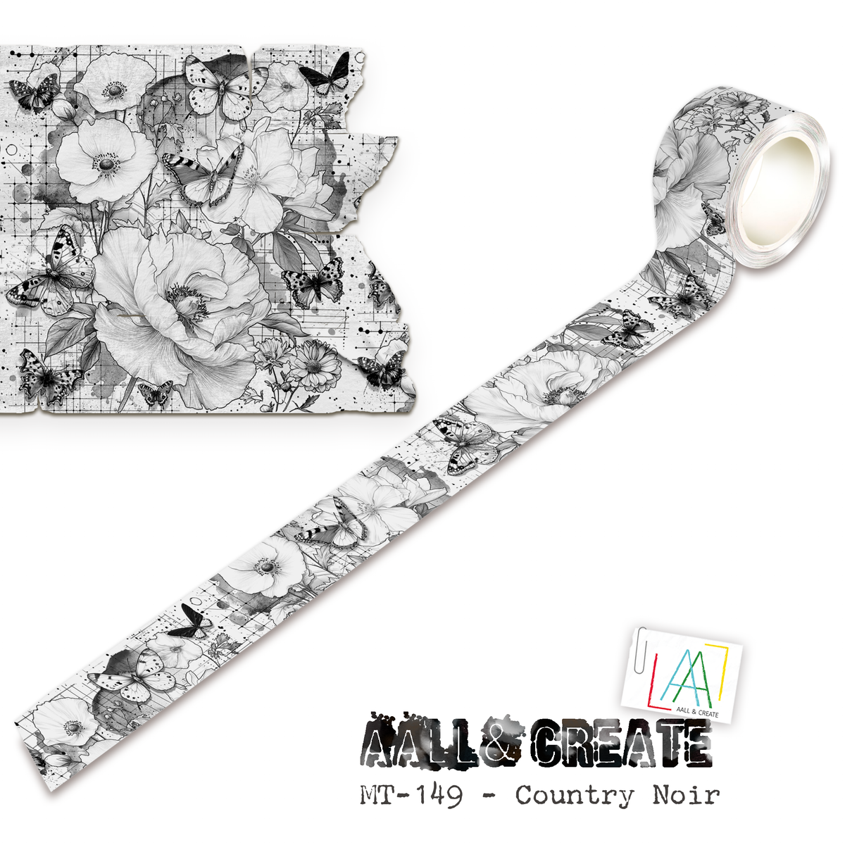 AALL and Create - Rouleau de masking tape 25mm x 10m - Country Noir (Layer-It-Up)