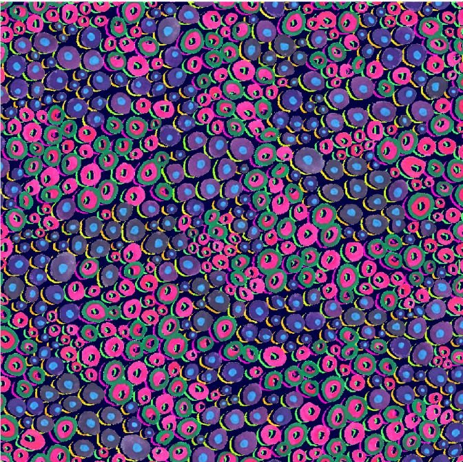 Oasis Fabrics - Night Bloom - Flower Dots - Black Fabric 59-5511
