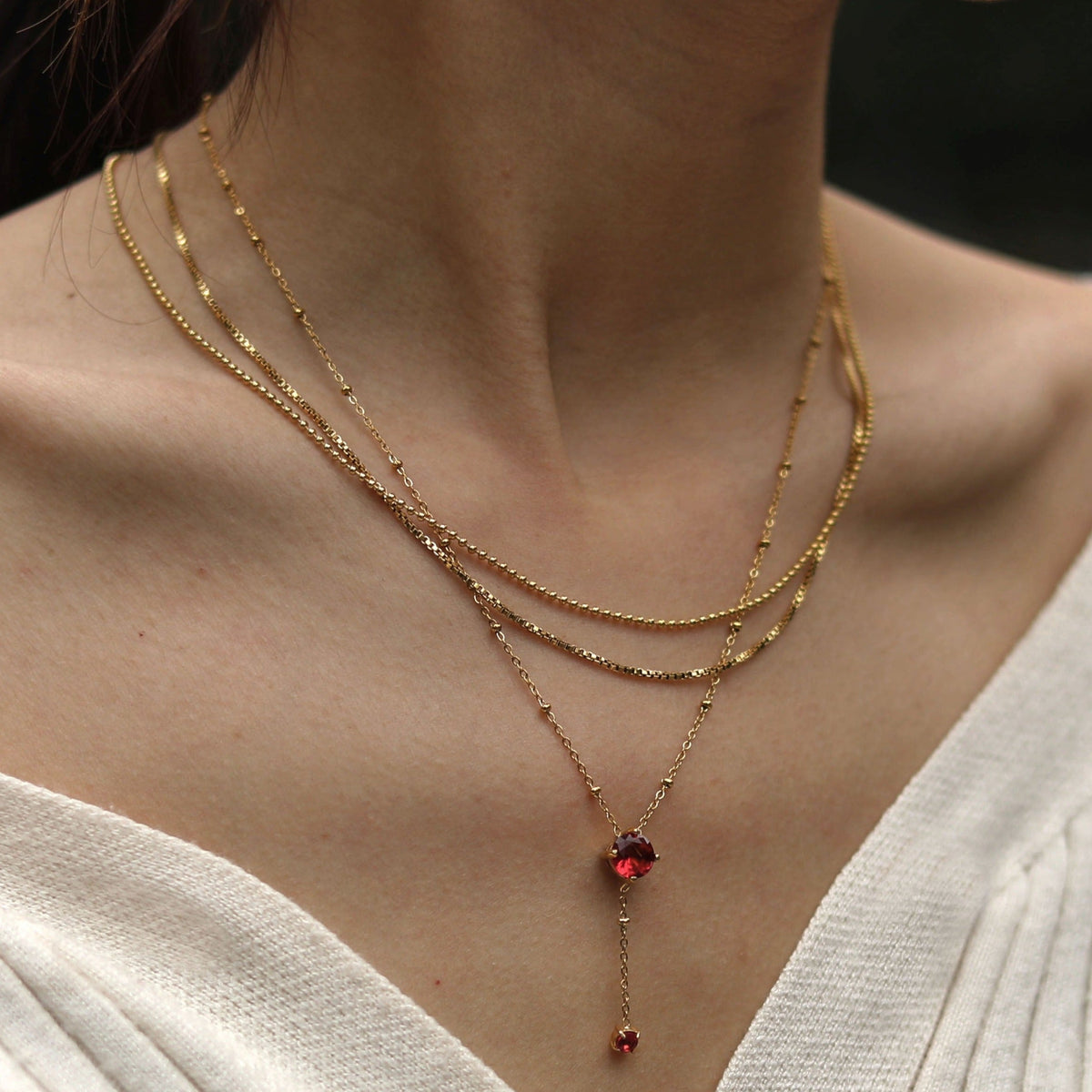 INGA : Collier Mini-Box Chain doré