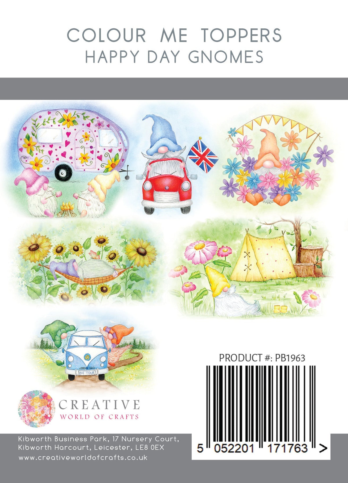 The Paper Boutique Collection de toppers à colorier Les gnomes Joyeux Jour