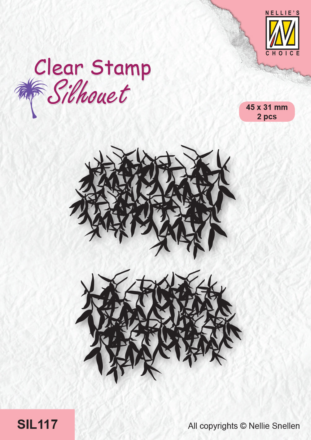 Nellie's Choice Tampon Transparent Silhouette - Cimes d'Arbres - Saule