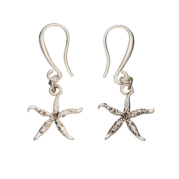Starfish Charm Earrings in Silver Plate