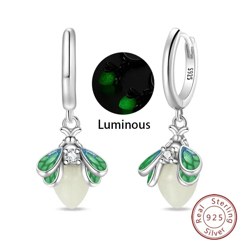 Créoles en argent sterling luciole Magical Glow