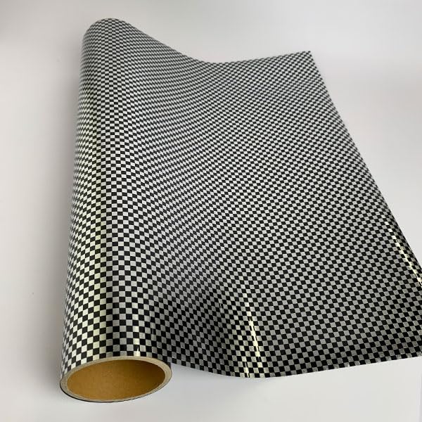 Vinyle de transfert thermique XVinyl Motif échiquier argent et noir