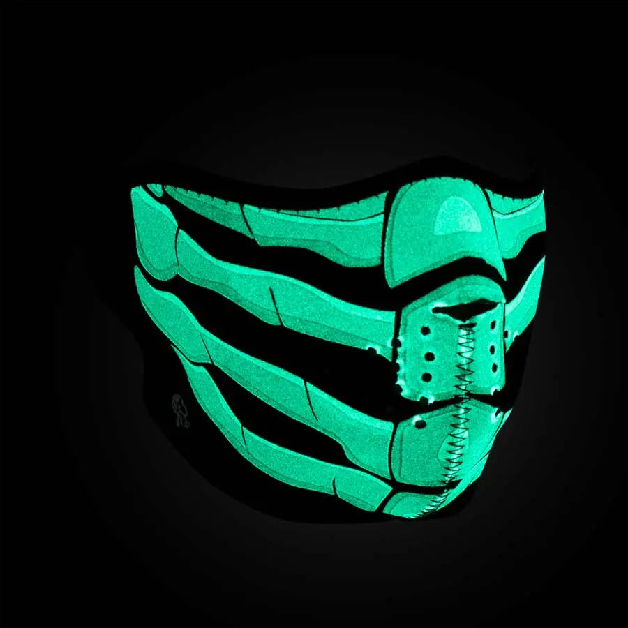 ZANheadgear Demi-masque en néoprène Os Squelette Phosphorescent