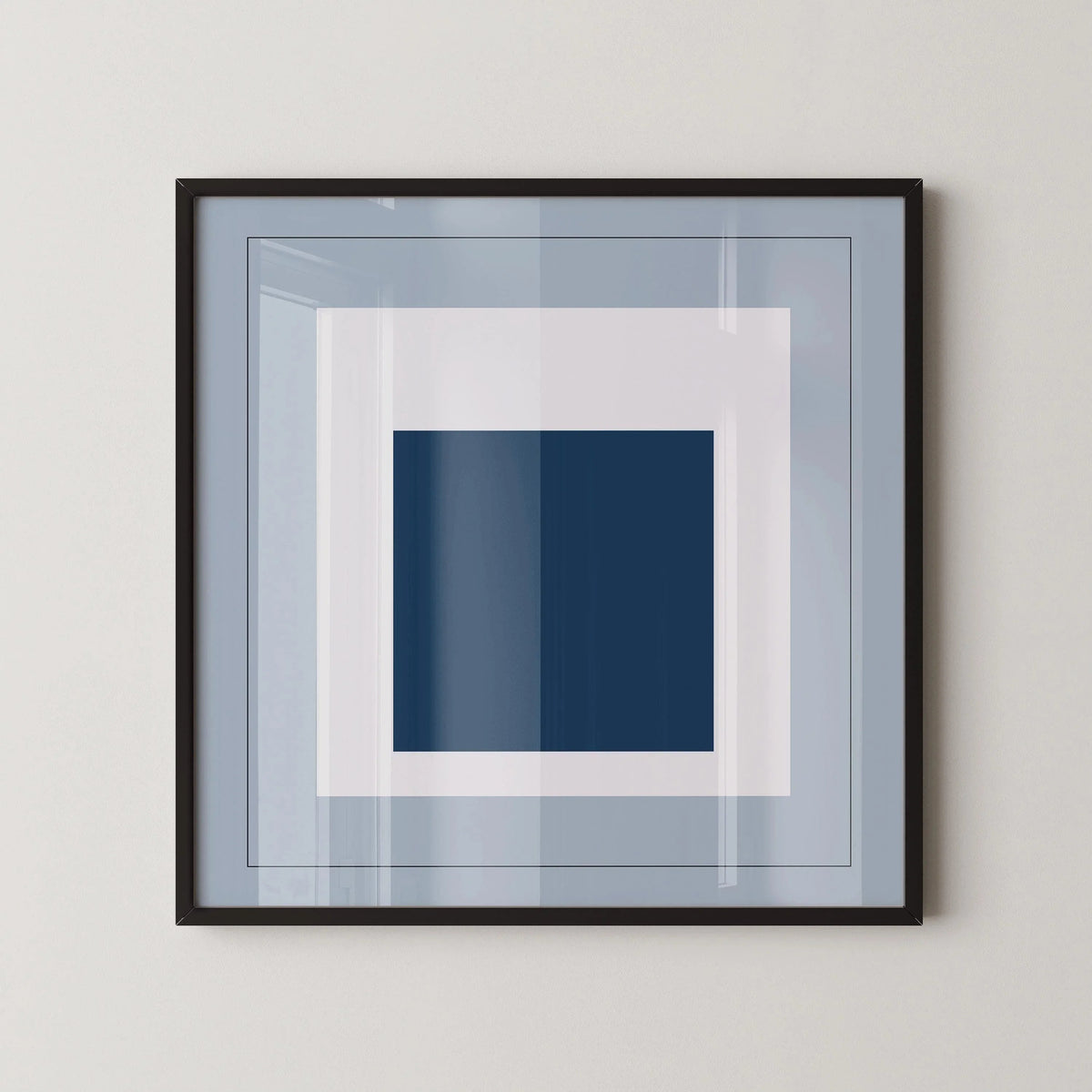 After Josef Albers - Madmen (Homage to the Square) PRINT | Mid-century Modern Art Print in Cool Blue (available framed) 1x1