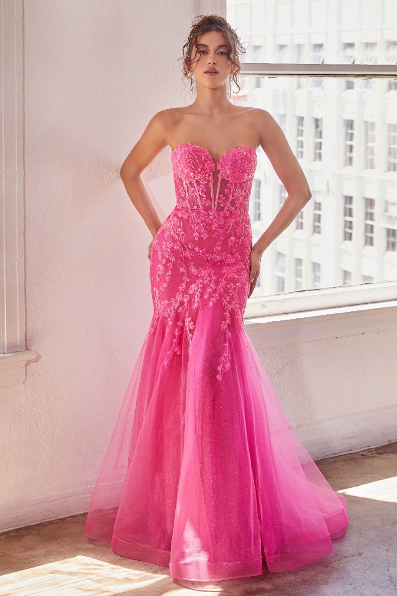ROBE DE SIRÈNE SANS BRETELLES ORNÉE