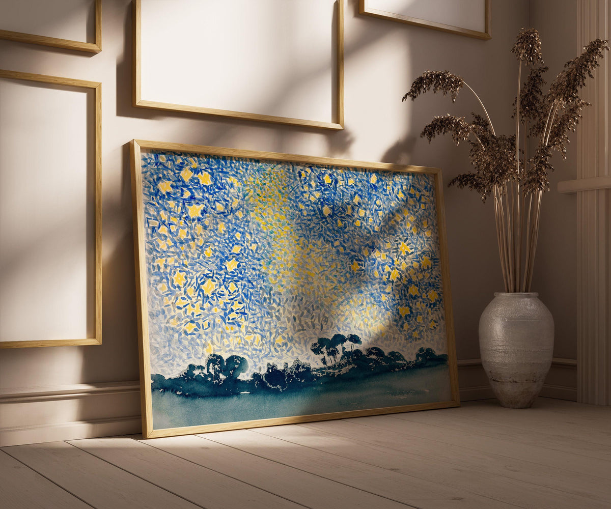 Henri-Edmond Cross - Landscape with Starry Sky | Famous Impressionist Art (available handframed or unframed)