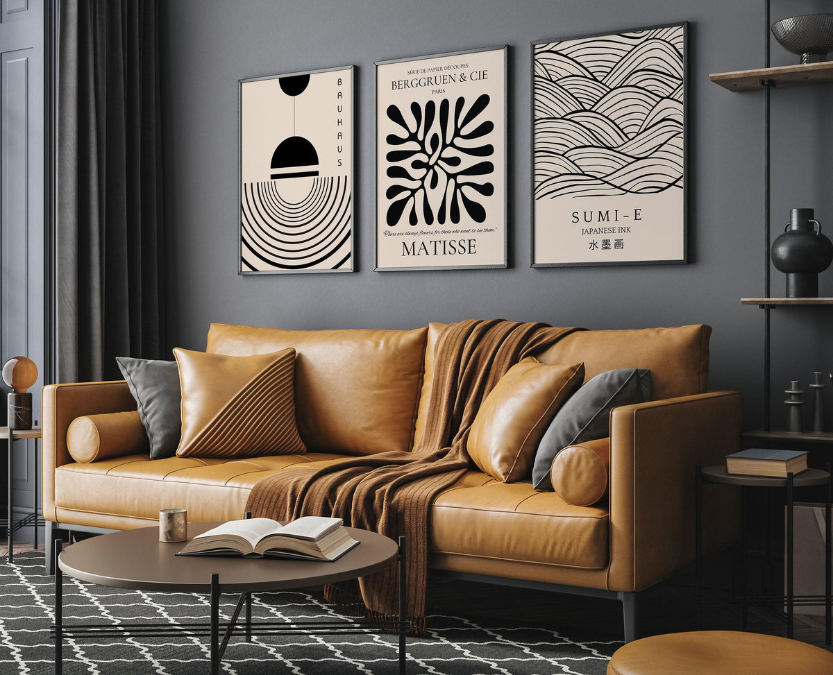 Matisse Bauhaus Japanese STATEMENT TRIO poster prints | | Our Most Popular Neutral Set | available framed