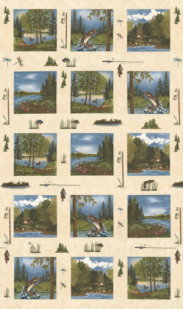 Vues sur le lac par Holly Taylor pour Moda Fabrics - Panneau n°2
