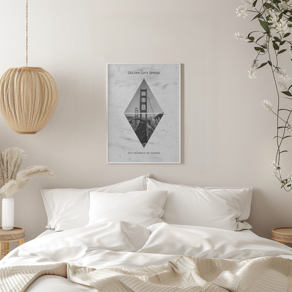 Wall art Coordinates SAN FRANCISCO Golden Gate Bridge
