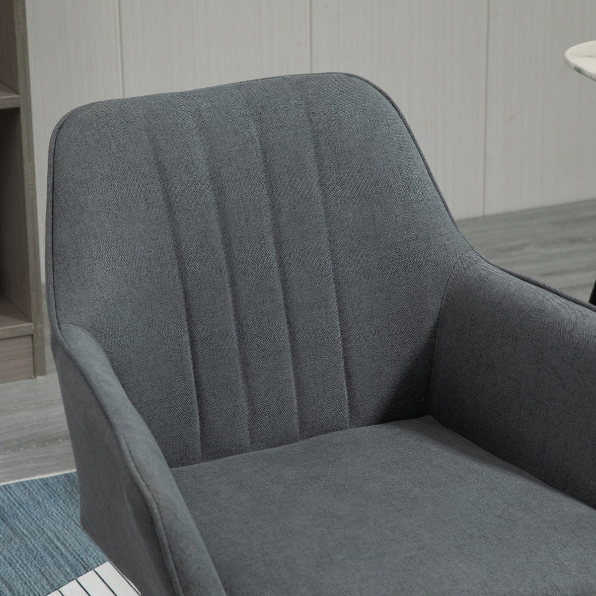 Robbie Dining Chairs Set of 2 with Armrest-Dark Grey