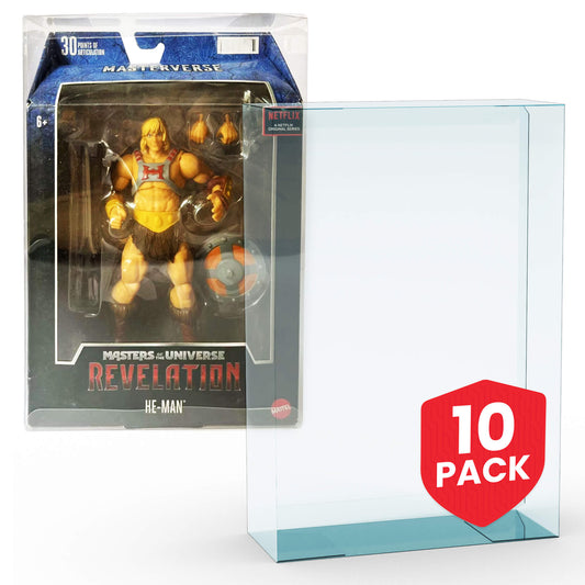 EVORETRO Display Case Protector for Master of The Universe Revelation Battle Armor 18.3x7.2x27 with Hanger pack of 10