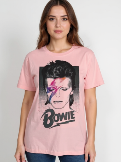 David Bowie Ziggy T-Shirt (Light Pink)