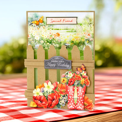 Kraft 5x7 Picket Fence Cards & Envelopes, Pack of 12