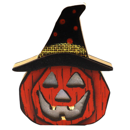 Creative Halloween Wooden Pumpkin Lamp – LED Pumpkin Light Halloween Decoration