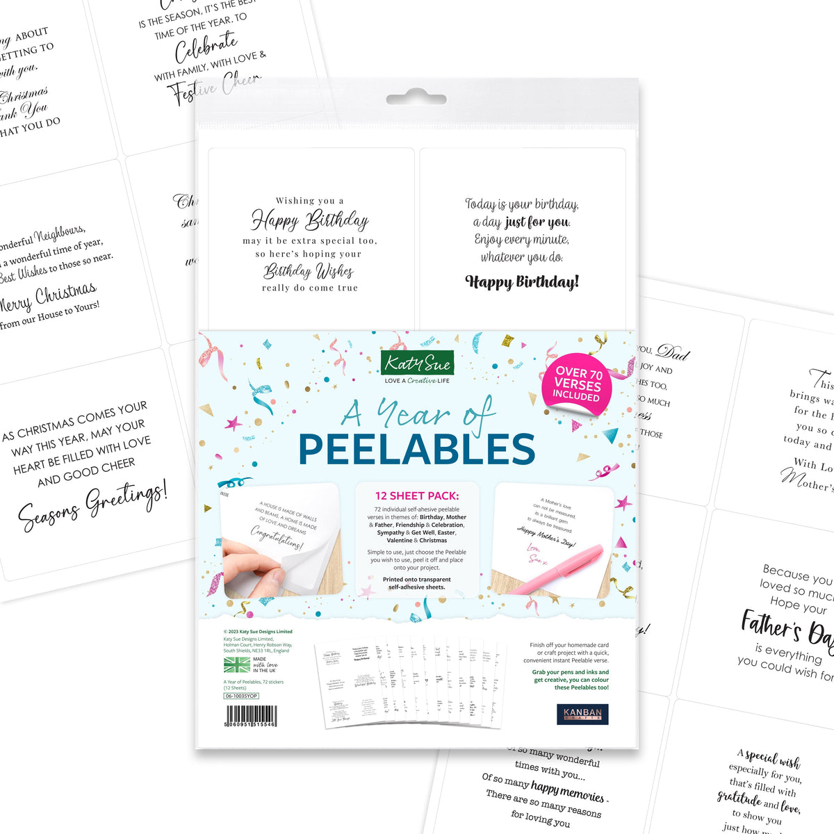 Kanban Crafts A Year of Peelables, 72 stickers